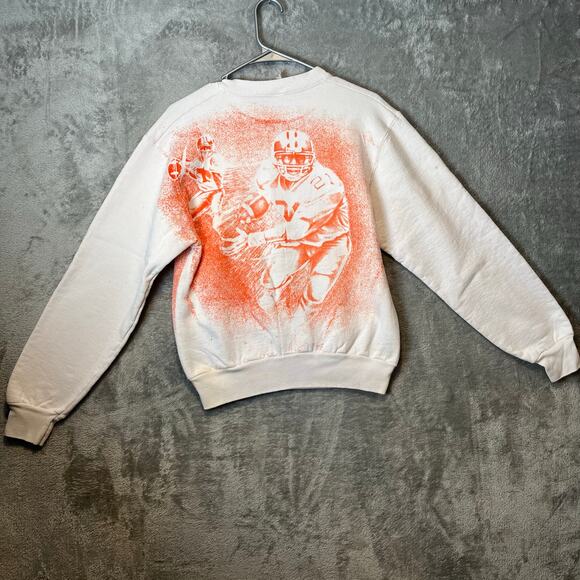 Vintage Texas Longhorns 90s Bleach Dyed Crewneck Sweatshirt Football Medium USA - Picture 6 of 10